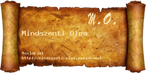 Mindszenti Olga névjegykártya