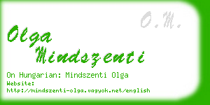 olga mindszenti business card